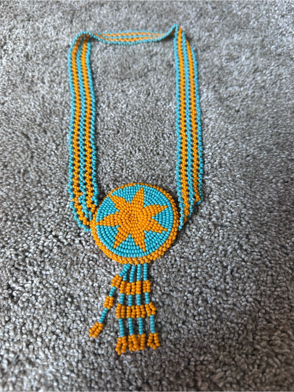 Handmade Beaded Indigenous Medallion Necklaces x2!